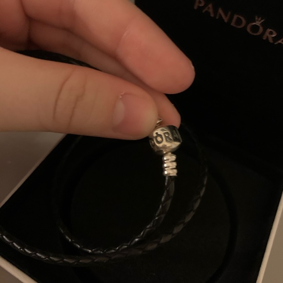 NEW Double Braided Leather Pandora Charm Bracelet - Picture 3 of 5